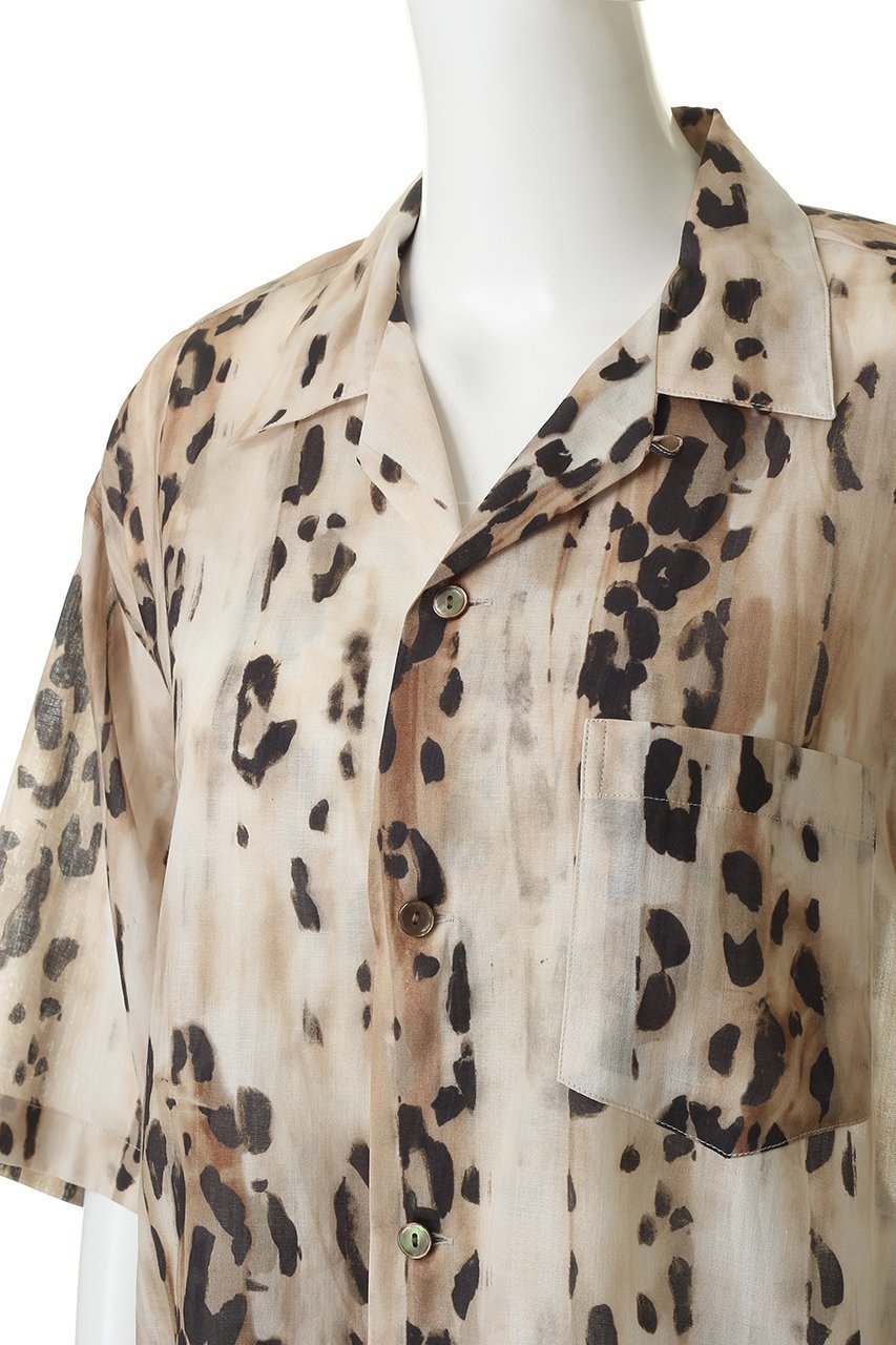 【エリオポール/heliopole】の【COUTURE D ADAM】LEOPARD オープンカラーシャツ 人気、トレンドファッション・服の通販 founy(ファニー) 　ファッション　Fashion　レディースファッション　Fashion for Women　トップス・カットソー　Cut & Sew Tops　シャツ・ブラウス・オフィスカジュアル　Elegant Blouses & Button-Ups　おすすめ　Recommended / Our Picks　エレガント 上品　Elegant　シアー　Sheer, See-Through　ショート　Short, Short Length　スリーブ　Sleeve, Long Sleeve / Short Sleeve　フロント　Front, Front Design　レオパード　Leopard, Animal Print　other-5|ID: prp329100004904960 ipo3291000000036717198