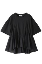 【アユーシ/AAYUSHI】のペプラムラッフルTシャツ ブラック|ID:prp329100004904966