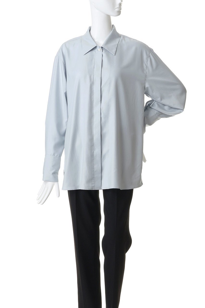 【ミディウミソリッド/MIDIUMISOLID】のrelax long cuffs shirt シャツ 人気、トレンドファッション・服の通販 founy(ファニー) 　ファッション　Fashion　レディースファッション　Fashion for Women　トップス・カットソー　Cut & Sew Tops　シャツ・ブラウス・オフィスカジュアル　Elegant Blouses & Button-Ups　シンプル　Simple, Minimal　スラックス　Slacks, Dress Pants　スリーブ　Sleeve, Long Sleeve / Short Sleeve　デニム　Denim, Jeans Material　フロント　Front, Front Design　ロング　Long, Long-Length　エレガント 上品　Elegant　other-2|ID: prp329100004904969 ipo3291000000036717415
