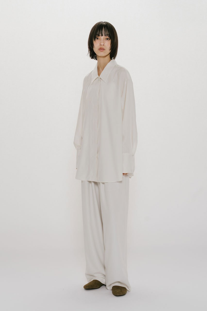【ミディウミソリッド/MIDIUMISOLID】のrelax long cuffs shirt シャツ 人気、トレンドファッション・服の通販 founy(ファニー) 　ファッション　Fashion　レディースファッション　Fashion for Women　トップス・カットソー　Cut & Sew Tops　シャツ・ブラウス・オフィスカジュアル　Elegant Blouses & Button-Ups　シンプル　Simple, Minimal　スラックス　Slacks, Dress Pants　スリーブ　Sleeve, Long Sleeve / Short Sleeve　デニム　Denim, Jeans Material　フロント　Front, Front Design　ロング　Long, Long-Length　エレガント 上品　Elegant　other-6|ID: prp329100004904969 ipo3291000000036717419