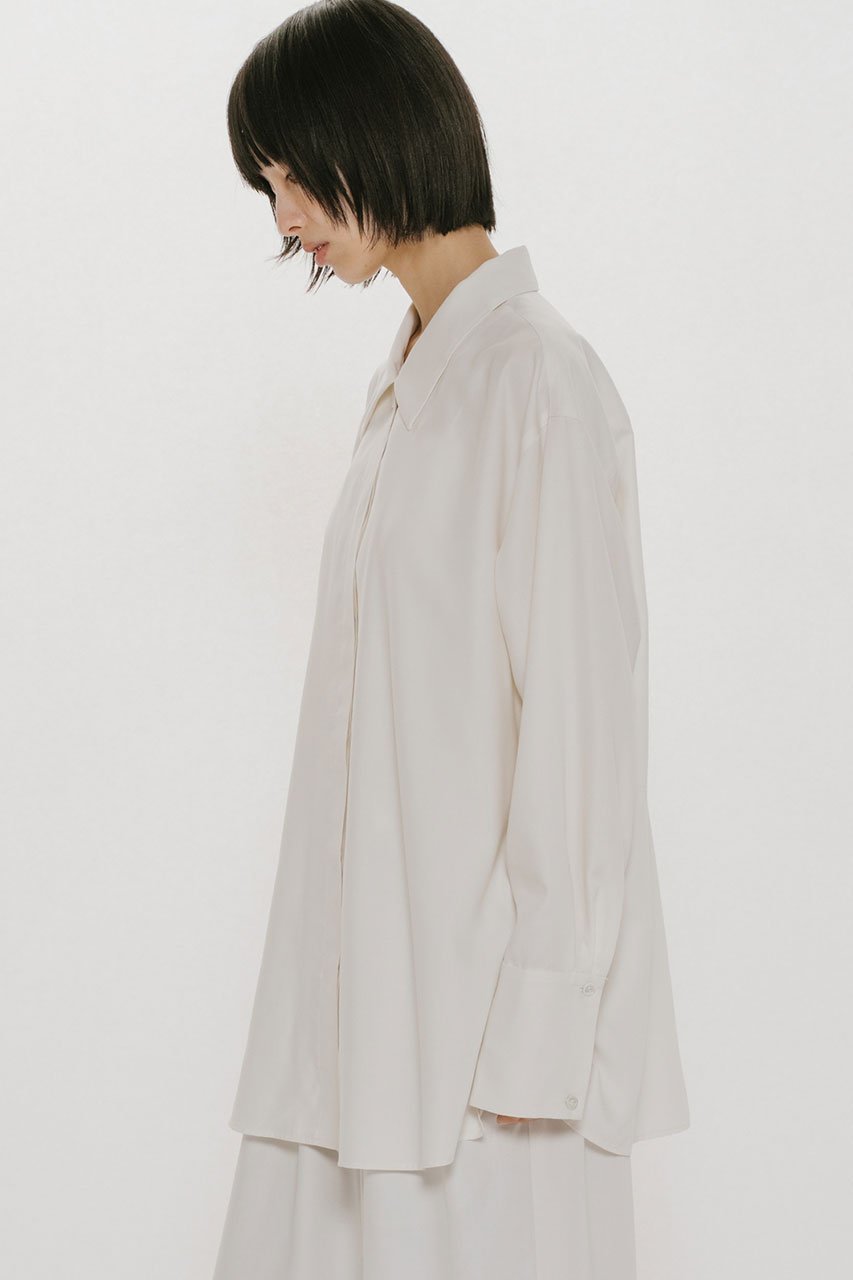 【ミディウミソリッド/MIDIUMISOLID】のrelax long cuffs shirt シャツ 人気、トレンドファッション・服の通販 founy(ファニー) 　ファッション　Fashion　レディースファッション　Fashion for Women　トップス・カットソー　Cut & Sew Tops　シャツ・ブラウス・オフィスカジュアル　Elegant Blouses & Button-Ups　シンプル　Simple, Minimal　スラックス　Slacks, Dress Pants　スリーブ　Sleeve, Long Sleeve / Short Sleeve　デニム　Denim, Jeans Material　フロント　Front, Front Design　ロング　Long, Long-Length　エレガント 上品　Elegant　other-7|ID: prp329100004904969 ipo3291000000036717420