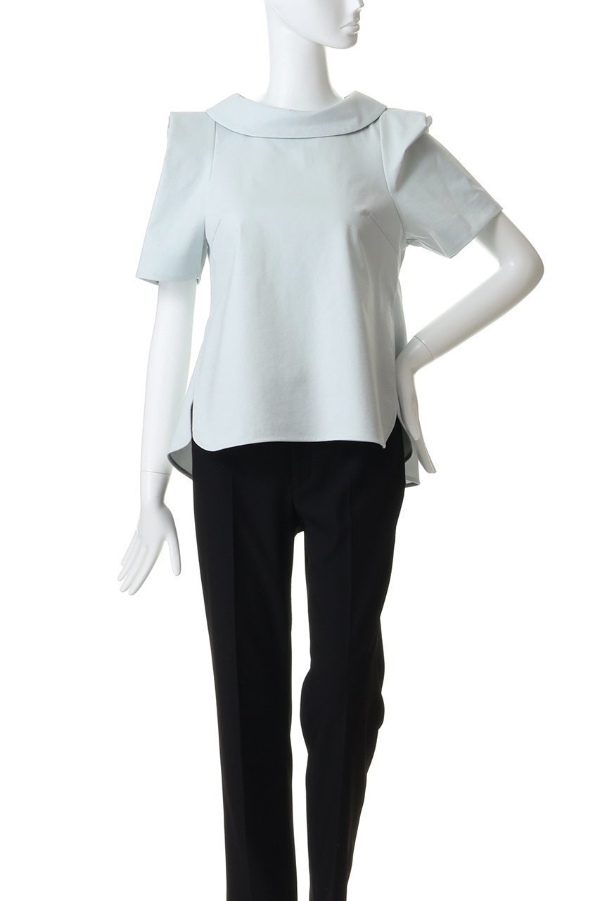 【ランバン オン ブルー/LANVIN en Bleu】のコットンコンプレッシャーロールカラーブラウス 人気、トレンドファッション・服の通販 founy(ファニー) 　ファッション　Fashion　レディースファッション　Fashion for Women　トップス・カットソー　Cut & Sew Tops　シャツ・ブラウス・オフィスカジュアル　Elegant Blouses & Button-Ups　クラシカル　Classical, Vintage-Inspired　ショート　Short, Short Length　スリット　Slit, Slit Detail　スリーブ　Sleeve, Long Sleeve / Short Sleeve　デニム　Denim, Jeans Material　バランス　Balance, Style Balance　エレガント 上品　Elegant　other-2|ID: prp329100004904972 ipo3291000000036717450