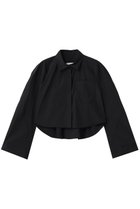 【スタニングルアー/STUNNING LURE】のタフタクロップドシャツ 人気、トレンドファッション・服の通販 founy(ファニー) ファッション Fashion レディースファッション Fashion for Women トップス・カットソー Cut & Sew Tops シャツ・ブラウス・オフィスカジュアル Elegant Blouses & Button-Ups クロップド Cropped, Short Length スリーブ Sleeve, Long Sleeve / Short Sleeve タフタ Taffeta, Structured Fabric ロング Long, Long-Length ワイド Wide, Wide Fit 夏 Summer 春 Spring S/S・春夏 SS, Spring/Summer, Warm Season thumbnail BLACK|ID: prp329100004904976 ipo3291000000036717483
