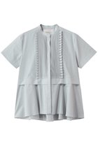 【マリリンムーン/MARILYN MOON】のタックフリルフレアハーフスリーブシャツ 人気、トレンドファッション・服の通販 founy(ファニー) ファッション Fashion レディースファッション Fashion for Women トップス・カットソー Cut & Sew Tops シャツ・ブラウス・オフィスカジュアル Elegant Blouses & Button-Ups オケージョン Occasion Wear ショート Short, Short Length スリーブ Sleeve, Long Sleeve / Short Sleeve フリル Frill, Ruffle フレア Flare, Flared エレガント 上品 Elegant 夏 Summer 新作・新入荷 New Arrivals / New In thumbnail アイスグレー|ID: prp329100004904979 ipo3291000000036717529