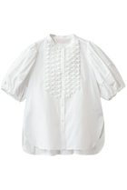 【マリリンムーン/MARILYN MOON】のモダンタックフリルボリュームスリーブブラウス 人気、トレンドファッション・服の通販 founy(ファニー) ファッション Fashion レディースファッション Fashion for Women トップス・カットソー Cut & Sew Tops シャツ・ブラウス・オフィスカジュアル Elegant Blouses & Button-Ups ボリューム袖・フリルスリーブブラウス Voluminous & Ruffle Sleeves / Puffy Sleeve Tops アクセサリー Fashion Accessories ショート Short, Short Length スリーブ Sleeve, Long Sleeve / Short Sleeve バランス Balance, Style Balance 夏 Summer 新作・新入荷 New Arrivals / New In thumbnail ホワイト|ID: prp329100004904980 ipo3291000000036717539