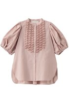 【マリリンムーン/MARILYN MOON】のモダンタックフリルボリュームスリーブブラウス 人気、トレンドファッション・服の通販 founy(ファニー) ファッション Fashion レディースファッション Fashion for Women トップス・カットソー Cut & Sew Tops シャツ・ブラウス・オフィスカジュアル Elegant Blouses & Button-Ups ボリューム袖・フリルスリーブブラウス Voluminous & Ruffle Sleeves / Puffy Sleeve Tops アクセサリー Fashion Accessories ショート Short, Short Length スリーブ Sleeve, Long Sleeve / Short Sleeve バランス Balance, Style Balance 夏 Summer 新作・新入荷 New Arrivals / New In thumbnail ダスティピンク|ID: prp329100004904980 ipo3291000000036717540