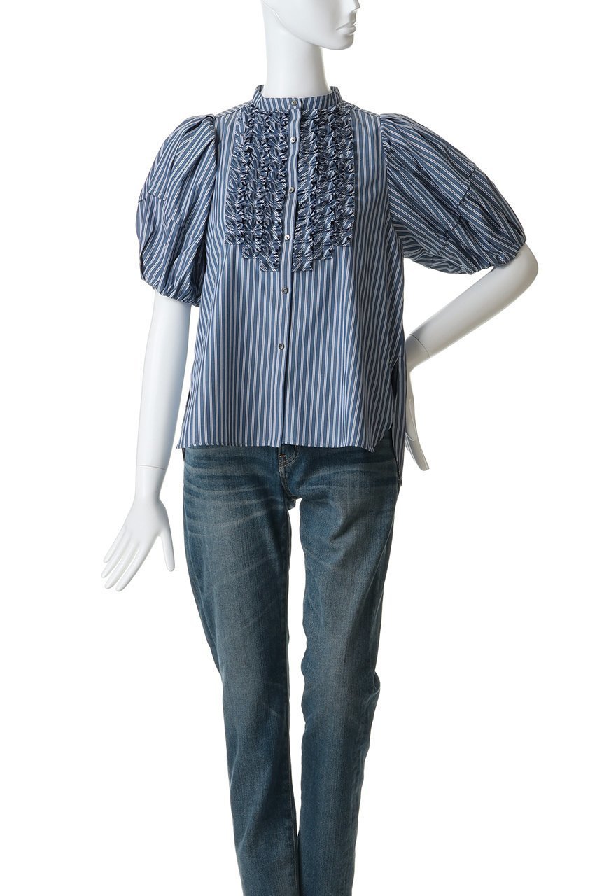 【マリリンムーン/MARILYN MOON】のモダンタックフリルボリュームスリーブブラウス 人気、トレンドファッション・服の通販 founy(ファニー) 　ファッション　Fashion　レディースファッション　Fashion for Women　トップス・カットソー　Cut & Sew Tops　シャツ・ブラウス・オフィスカジュアル　Elegant Blouses & Button-Ups　ボリューム袖・フリルスリーブブラウス　Voluminous & Ruffle Sleeves / Puffy Sleeve Tops　アクセサリー　Fashion Accessories　ショート　Short, Short Length　スリーブ　Sleeve, Long Sleeve / Short Sleeve　バランス　Balance, Style Balance　夏　Summer　新作・新入荷　New Arrivals / New In　other-2|ID: prp329100004904980 ipo3291000000036747122