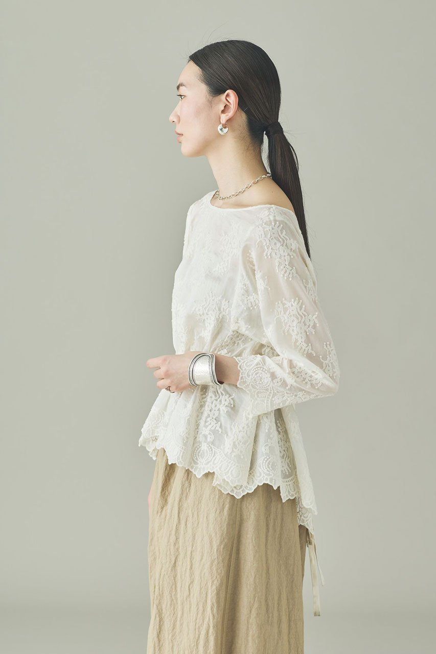 【カレンソロジー/Curensology】のレース2WAYギャザーブラウス 人気、トレンドファッション・服の通販 founy(ファニー) 　ファッション　Fashion　レディースファッション　Fashion for Women　トップス・カットソー　Cut & Sew Tops　シャツ・ブラウス・オフィスカジュアル　Elegant Blouses & Button-Ups　エアリー　Airy Texture　ギャザー　Gathered, Ruffled　スリーブ　Sleeve, Long Sleeve / Short Sleeve　タイトスカート　Pencil Skirt, Tight Skirt　リボン　Ribbon, Bow　レース　Lace, Lace Fabric　ロング　Long, Long-Length　other-2|ID: prp329100004904993 ipo3291000000036717641