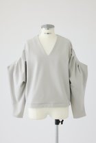 【リムアーク/RIM.ARK】のVolume sleeve v-neck PO/プルオーバー ライトグレー|ID: prp329100004904999 ipo3291000000036717705