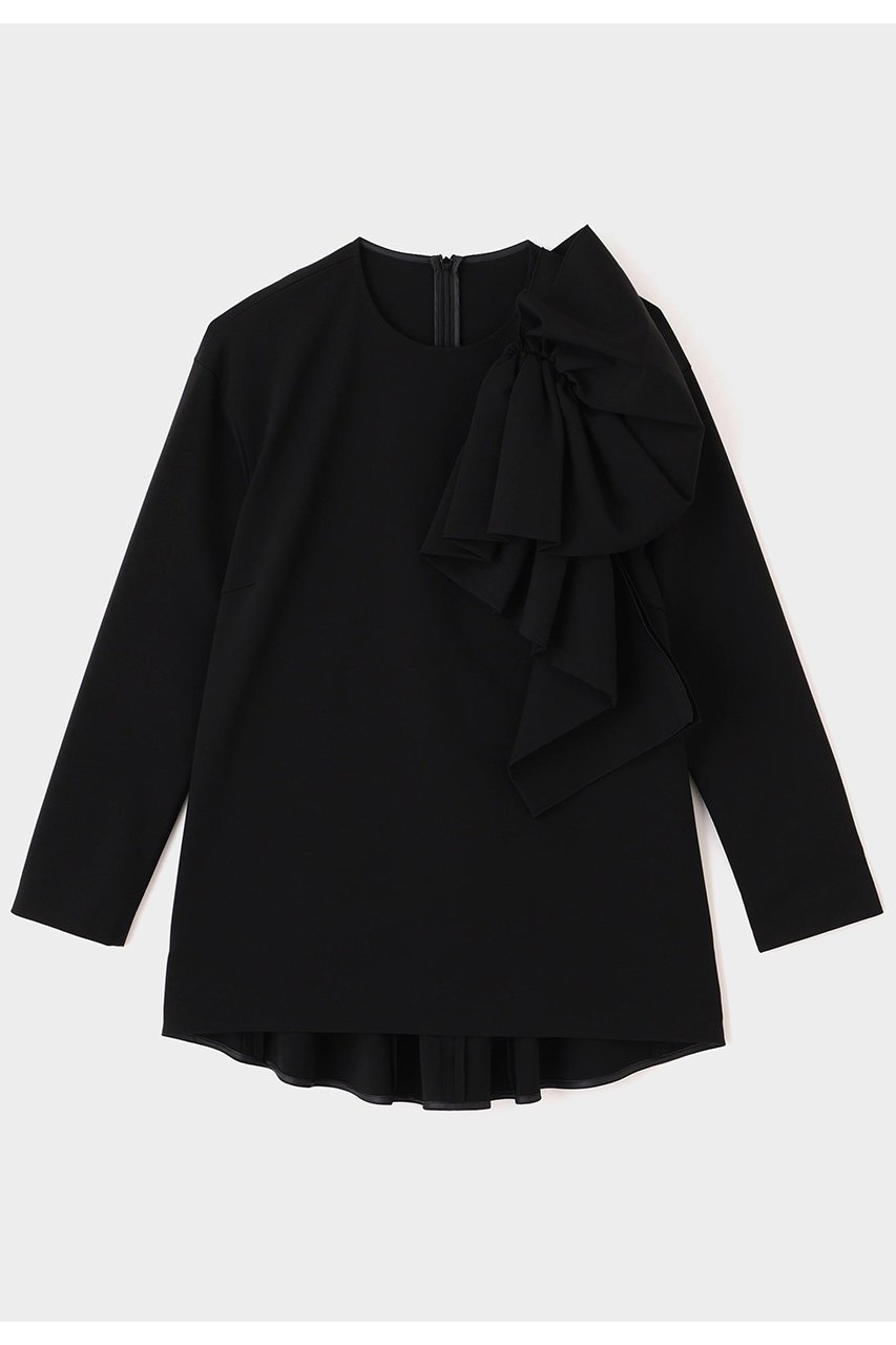 【ル フィル/LE PHIL】のハイストポンチリボンモチーブラウス インテリア・キッズ・メンズ・レディースファッション・服の通販 founy(ファニー) 　ファッション　Fashion　レディースファッション　Fashion for Women　トップス・カットソー　Cut & Sew Tops　シャツ・ブラウス・オフィスカジュアル　Elegant Blouses & Button-Ups　シンプル　Simple, Minimal　ストレート　Straight, Straight Cut　スリーブ　Sleeve, Long Sleeve / Short Sleeve　セットアップ　Set-Up, Coordinated Outfit　ドレープ　Drape, Draping Fabric　フォルム　Silhouette, Form　フレア　Flare, Flared　フロント　Front, Front Design　リボン　Ribbon, Bow　ロング　Long, Long-Length　ワイド　Wide, Wide Fit　エレガント 上品　Elegant　ブラック|ID: prp329100004905014 ipo3291000000036717835