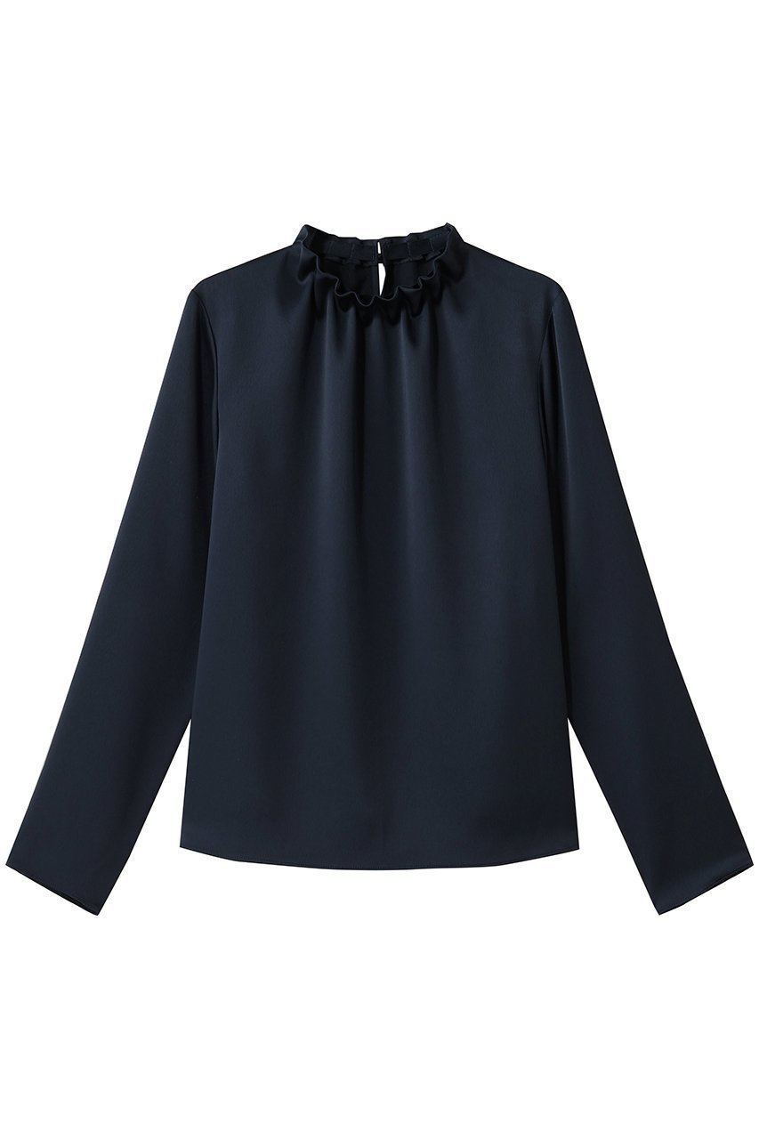 【アナイ/ANAYI】のハンマーサテンスタンドブラウス 人気、トレンドファッション・服の通販 founy(ファニー) 　ファッション　Fashion　レディースファッション　Fashion for Women　トップス・カットソー　Cut & Sew Tops　シャツ・ブラウス・オフィスカジュアル　Elegant Blouses & Button-Ups　サテン　Satin, Glossy Fabric　シンプル　Simple, Minimal　スタンド　Stand Collar, Upright Stand　スリーブ　Sleeve, Long Sleeve / Short Sleeve　フレア　Flare, Flared　ロング　Long, Long-Length　エレガント 上品　Elegant　 other-1|ID: prp329100004905022 ipo3291000000036717890