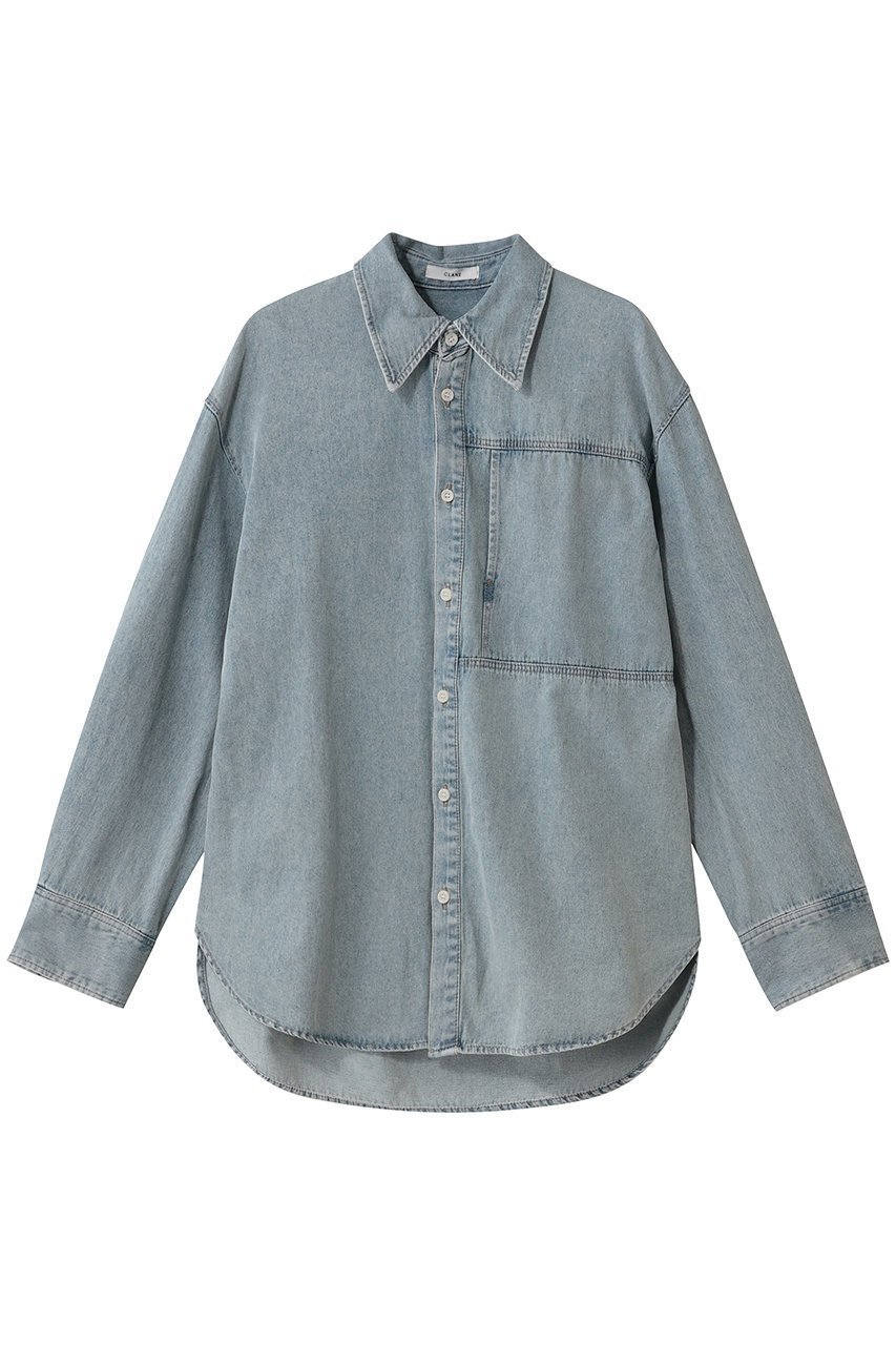 【クラネ/CLANE】のCOMPACT DENIM SHIRTS 人気、トレンドファッション・服の通販 founy(ファニー) 　ファッション　Fashion　レディースファッション　Fashion for Women　トップス・カットソー　Cut & Sew Tops　シャツ・ブラウス・オフィスカジュアル　Elegant Blouses & Button-Ups　インナー　Innerwear　コンパクト　Compact, Small Size　スウェット / スエット　Sweatshirt, Sweatwear　スリーブ　Sleeve, Long Sleeve / Short Sleeve　デニム　Denim, Jeans Material　ポケット　Pocket, Pocket Detail　ロング　Long, Long-Length　 other-1|ID: prp329100004905024 ipo3291000000036717906