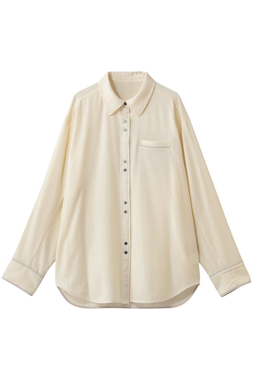 【メゾンスペシャル/MAISON SPECIAL】のSaxony Shirt/サキソニーシャツ インテリア・キッズ・メンズ・レディースファッション・服の通販 founy(ファニー) 　ファッション　Fashion　レディースファッション　Fashion for Women　トップス・カットソー　Cut & Sew Tops　シャツ・ブラウス・オフィスカジュアル　Elegant Blouses & Button-Ups　カフス　Cuff Design　シェイプ　Shape, Slim Fit　シンプル　Simple, Minimal　ストレッチ　Stretch, Stretchy Fabric　スリット　Slit, Slit Detail　スリーブ　Sleeve, Long Sleeve / Short Sleeve　パイピング　Piping, Trim Design　フロント　Front, Front Design　ポケット　Pocket, Pocket Detail　ロング　Long, Long-Length　ワンポイント　One Point, Statement Accent　O.WHT(オフホワイト)|ID: prp329100004905034 ipo3291000000036718045