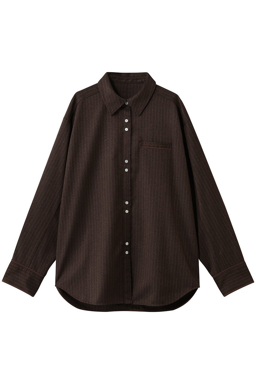 【メゾンスペシャル/MAISON SPECIAL】のSaxony Shirt/サキソニーシャツ インテリア・キッズ・メンズ・レディースファッション・服の通販 founy(ファニー) 　ファッション　Fashion　レディースファッション　Fashion for Women　トップス・カットソー　Cut & Sew Tops　シャツ・ブラウス・オフィスカジュアル　Elegant Blouses & Button-Ups　カフス　Cuff Design　シェイプ　Shape, Slim Fit　シンプル　Simple, Minimal　ストレッチ　Stretch, Stretchy Fabric　スリット　Slit, Slit Detail　スリーブ　Sleeve, Long Sleeve / Short Sleeve　パイピング　Piping, Trim Design　フロント　Front, Front Design　ポケット　Pocket, Pocket Detail　ロング　Long, Long-Length　ワンポイント　One Point, Statement Accent　BRN(ブラウン)|ID: prp329100004905034 ipo3291000000036718046