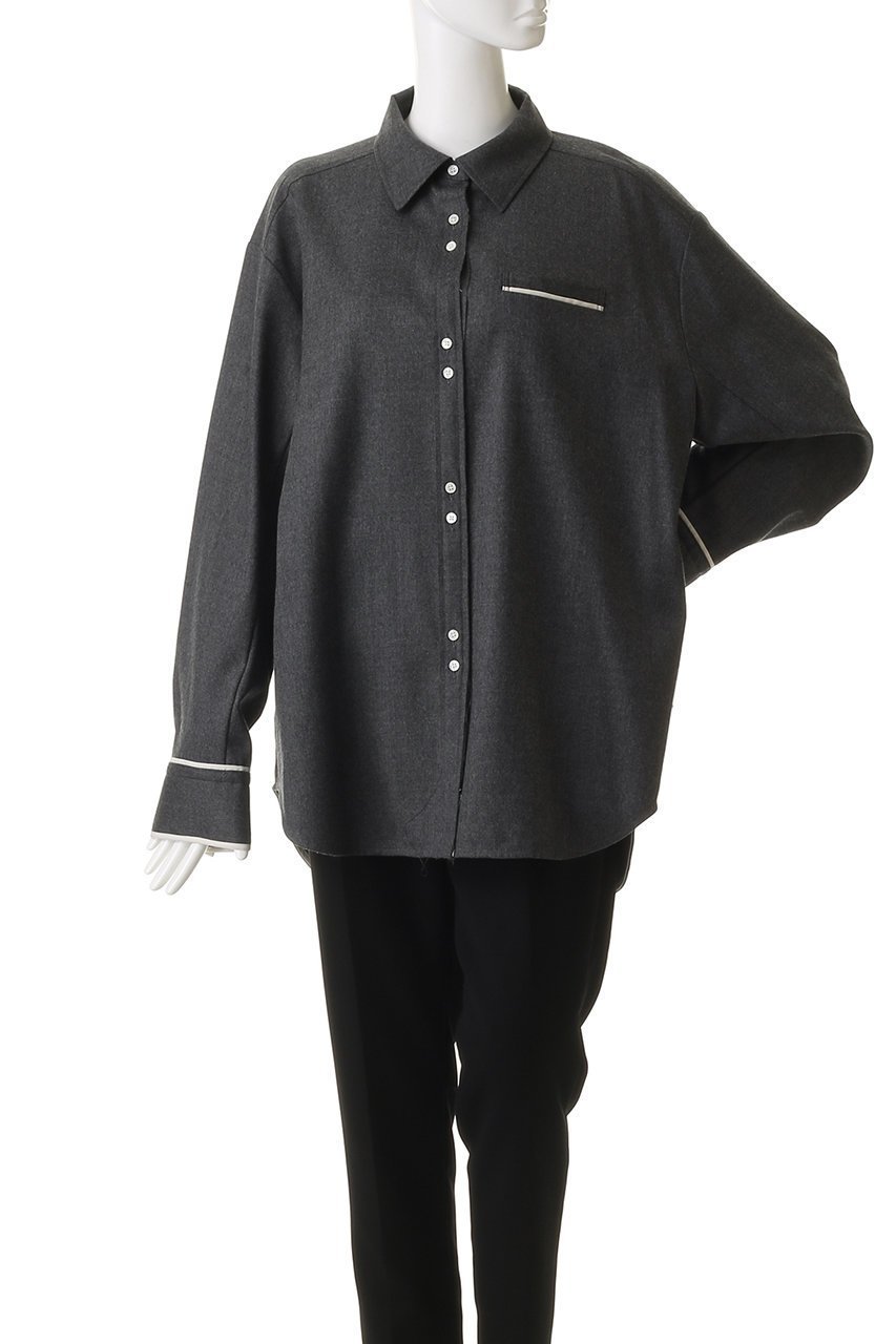 【メゾンスペシャル/MAISON SPECIAL】のSaxony Shirt/サキソニーシャツ 人気、トレンドファッション・服の通販 founy(ファニー) 　ファッション　Fashion　レディースファッション　Fashion for Women　トップス・カットソー　Cut & Sew Tops　シャツ・ブラウス・オフィスカジュアル　Elegant Blouses & Button-Ups　カフス　Cuff Design　シェイプ　Shape, Slim Fit　シンプル　Simple, Minimal　ストレッチ　Stretch, Stretchy Fabric　スリット　Slit, Slit Detail　スリーブ　Sleeve, Long Sleeve / Short Sleeve　パイピング　Piping, Trim Design　フロント　Front, Front Design　ポケット　Pocket, Pocket Detail　ロング　Long, Long-Length　ワンポイント　One Point, Statement Accent　other-2|ID: prp329100004905034 ipo3291000000036718047