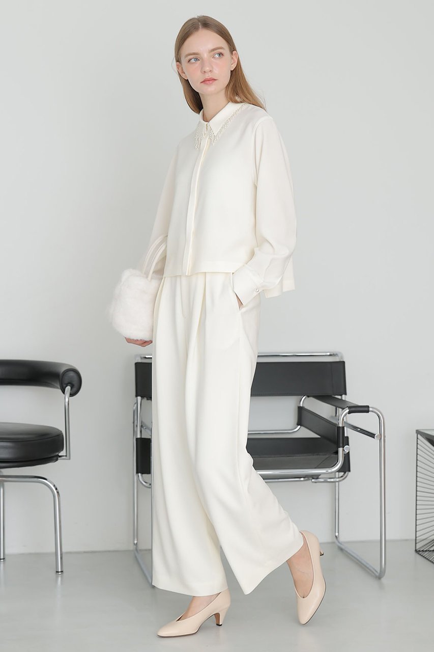 【アナイ/ANAYI】の【セットアップ対応商品】ダブルクロスフリンジビジュー ブラウス 人気、トレンドファッション・服の通販 founy(ファニー) 　ファッション　Fashion　レディースファッション　Fashion for Women　トップス・カットソー　Cut & Sew Tops　シャツ・ブラウス・オフィスカジュアル　Elegant Blouses & Button-Ups　おすすめ　Recommended / Our Picks　コンパクト　Compact, Small Size　スリーブ　Sleeve, Long Sleeve / Short Sleeve　セットアップ　Set-Up, Coordinated Outfit　ダブル　Double, Double-Breasted　バランス　Balance, Style Balance　パール　Pearl, Pearl Accent　フリンジ　Fringe, Tassel　フロント　Front, Front Design　リュクス　Luxury, Elegant, High-End, Chic　ロング　Long, Long-Length　エレガント 上品　Elegant　other-5|ID: prp329100004905038 ipo3291000000036718086