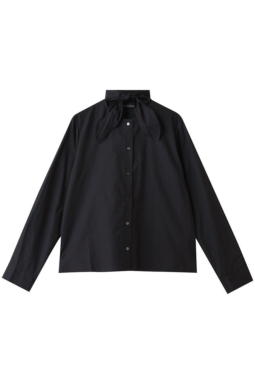 【ミズイロ インド/mizuiro ind】のリボンタイシャツ インテリア・キッズ・メンズ・レディースファッション・服の通販 founy(ファニー) 　ファッション　Fashion　レディースファッション　Fashion for Women　トップス・カットソー　Cut & Sew Tops　シャツ・ブラウス・オフィスカジュアル　Elegant Blouses & Button-Ups　ショート　Short, Short Length　シンプル　Simple, Minimal　スリーブ　Sleeve, Long Sleeve / Short Sleeve　トレンド　Trend, Trending Now　フレア　Flare, Flared　ボトム　Bottoms, Lower Wear　リボン　Ribbon, Bow　ロング　Long, Long-Length　ワイド　Wide, Wide Fit　エレガント 上品　Elegant　navy|ID: prp329100004905039 ipo3291000000036718094