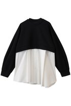 【ナゴンスタンス/nagonstans】のshirt layered round pullover 人気、トレンドファッション・服の通販 founy(ファニー) ファッション Fashion レディースファッション Fashion for Women トップス・カットソー Cut & Sew Tops シャツ・ブラウス・オフィスカジュアル Elegant Blouses & Button-Ups カジュアルプルオーバー・ニットトップス Pullovers & Knit Tops / Casual Pullovers クロップド Cropped, Short Length スリーブ Sleeve, Long Sleeve / Short Sleeve ドッキング Docking, Mixed Material バランス Balance, Style Balance ロング Long, Long-Length thumbnail Black|ID: prp329100004905041 ipo3291000000036718115