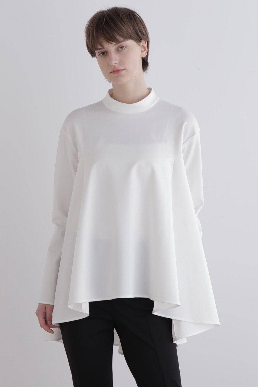 【ル フィル/LE PHIL】のハイストレッチポンチスタンドカラーブラウス 人気、トレンドファッション・服の通販 founy(ファニー) 　ファッション　Fashion　レディースファッション　Fashion for Women　トップス・カットソー　Cut & Sew Tops　シャツ・ブラウス・オフィスカジュアル　Elegant Blouses & Button-Ups　クール　Cool, Chic　コンパクト　Compact, Small Size　ストレッチ　Stretch, Stretchy Fabric　スリーブ　Sleeve, Long Sleeve / Short Sleeve　ハイネック　High Neck, Mock Neck　フレア　Flare, Flared　フロント　Front, Front Design　ロング　Long, Long-Length　エレガント 上品　Elegant　 other-1|ID: prp329100004905047 ipo3291000000036718162