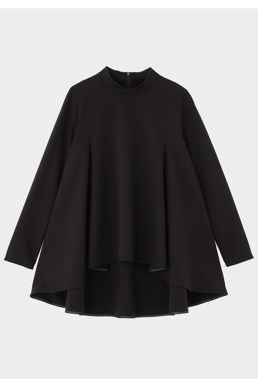 【ル フィル/LE PHIL】のハイストレッチポンチスタンドカラーブラウス インテリア・キッズ・メンズ・レディースファッション・服の通販 founy(ファニー) 　ファッション　Fashion　レディースファッション　Fashion for Women　トップス・カットソー　Cut & Sew Tops　シャツ・ブラウス・オフィスカジュアル　Elegant Blouses & Button-Ups　クール　Cool, Chic　コンパクト　Compact, Small Size　ストレッチ　Stretch, Stretchy Fabric　スリーブ　Sleeve, Long Sleeve / Short Sleeve　ハイネック　High Neck, Mock Neck　フレア　Flare, Flared　フロント　Front, Front Design　ロング　Long, Long-Length　エレガント 上品　Elegant　ブラック|ID: prp329100004905047 ipo3291000000036718164