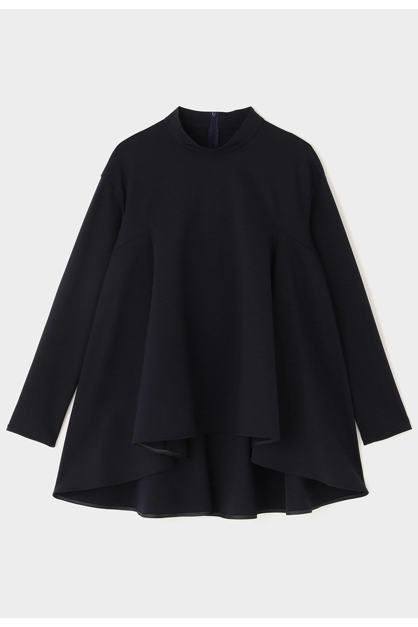 【ル フィル/LE PHIL】のハイストレッチポンチスタンドカラーブラウス インテリア・キッズ・メンズ・レディースファッション・服の通販 founy(ファニー) 　ファッション　Fashion　レディースファッション　Fashion for Women　トップス・カットソー　Cut & Sew Tops　シャツ・ブラウス・オフィスカジュアル　Elegant Blouses & Button-Ups　クール　Cool, Chic　コンパクト　Compact, Small Size　ストレッチ　Stretch, Stretchy Fabric　スリーブ　Sleeve, Long Sleeve / Short Sleeve　ハイネック　High Neck, Mock Neck　フレア　Flare, Flared　フロント　Front, Front Design　ロング　Long, Long-Length　エレガント 上品　Elegant　ネイビー|ID: prp329100004905047 ipo3291000000036718165