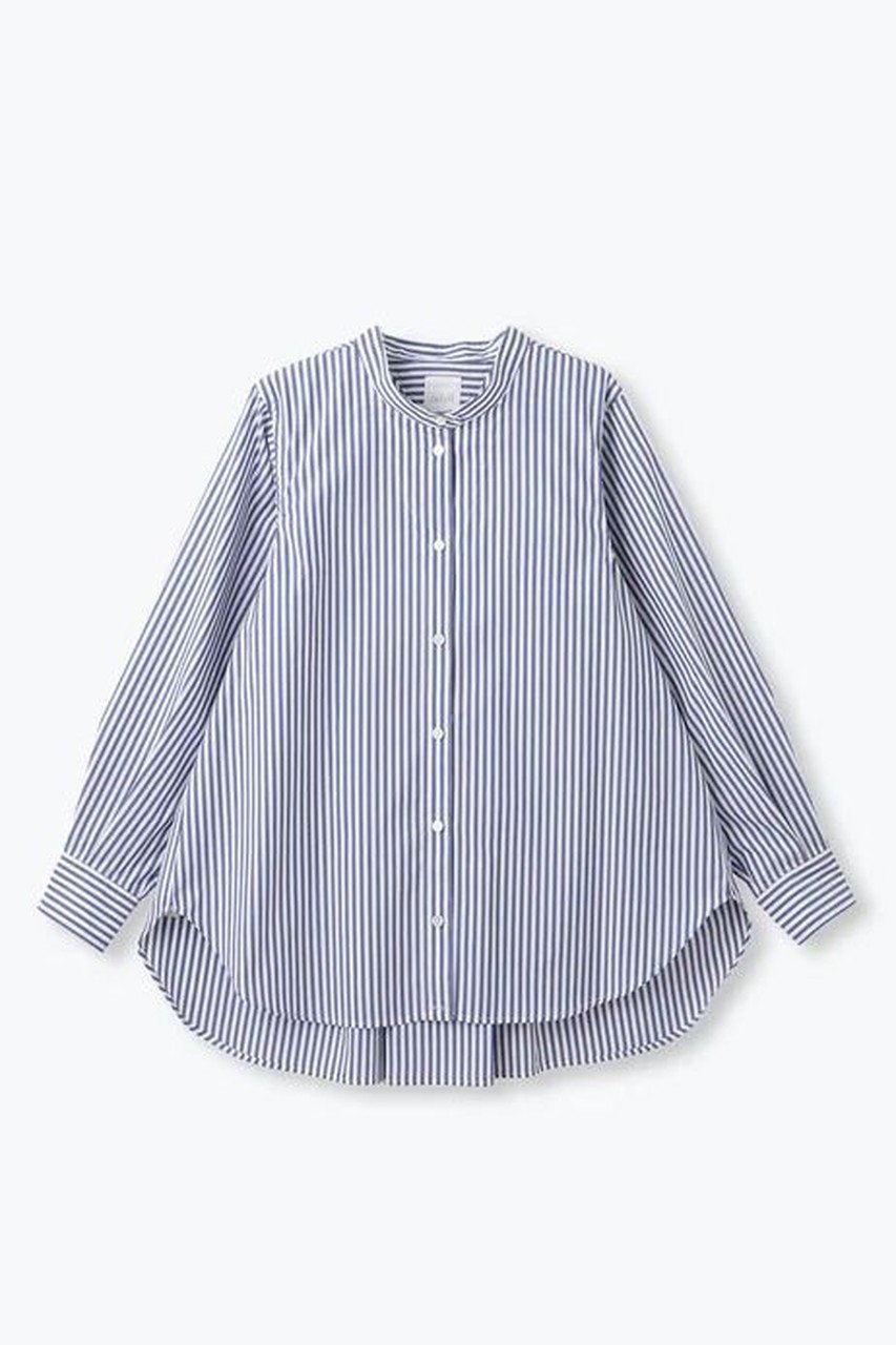 【レリル/lelill】のピマソロ フレアシャツ インテリア・キッズ・メンズ・レディースファッション・服の通販 founy(ファニー) ファッション Fashion レディースファッション Fashion for Women トップス・カットソー Cut & Sew Tops シャツ・ブラウス・オフィスカジュアル Elegant Blouses & Button-Ups シンプル Simple, Minimal ストレッチ Stretch, Stretchy Fabric スリーブ Sleeve, Long Sleeve / Short Sleeve フレア Flare, Flared フロント Front, Front Design ロング Long, Long-Length 定番 Standard, Basic Item ストライプ|ID: prp329100004905065 ipo3291000000036718320