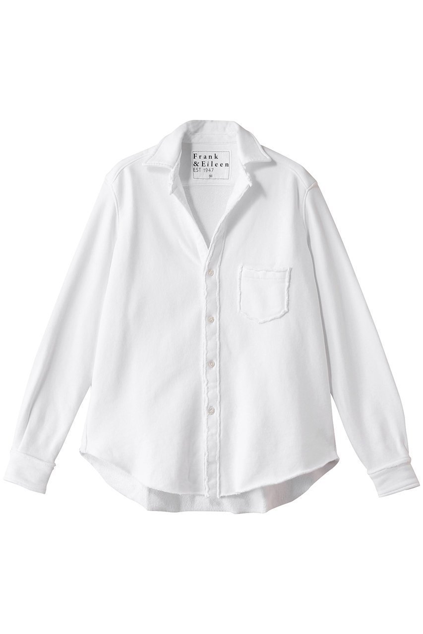 【フランク&アイリーン/Frank&Eileen】のLAB EILEEN HERITAGE JERSEY スウェットシャツ インテリア・キッズ・メンズ・レディースファッション・服の通販 founy(ファニー) 　ファッション　Fashion　レディースファッション　Fashion for Women　トップス・カットソー　Cut & Sew Tops　シャツ・ブラウス・オフィスカジュアル　Elegant Blouses & Button-Ups　レディースパーカー・カジュアルフーディー　Casual Hoodies & Sweatshirts　スウェット・クルーネックトップス　Sweatshirts & Crewnecks / Relaxed Fit Sweat Tops　シンプル　Simple, Minimal　スリーブ　Sleeve, Long Sleeve / Short Sleeve　デニム　Denim, Jeans Material　トレンド　Trend, Trending Now　マキシ　Maxi, Full Length　ロング　Long, Long-Length　定番　Standard, Basic Item　ホワイト|ID: prp329100004905071 ipo3291000000036718375