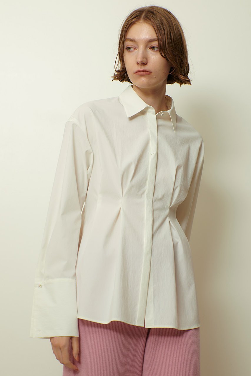 【アルアバイル/allureville】のフレアカフスタックブラウス インテリア・キッズ・メンズ・レディースファッション・服の通販 founy(ファニー) 　ファッション　Fashion　レディースファッション　Fashion for Women　トップス・カットソー　Cut & Sew Tops　シャツ・ブラウス・オフィスカジュアル　Elegant Blouses & Button-Ups　エレガント 上品　Elegant　カフス　Cuff Design　クラシック　Classic, Timeless Style　スリーブ　Sleeve, Long Sleeve / Short Sleeve　タイプライター　Typewriter Fabric, Crisp Cotton　ダブル　Double, Double-Breasted　デニム　Denim, Jeans Material　ドレス　Dress, One-Piece　ロング　Long, Long-Length　ホワイト|ID: prp329100004905078 ipo3291000000036718427