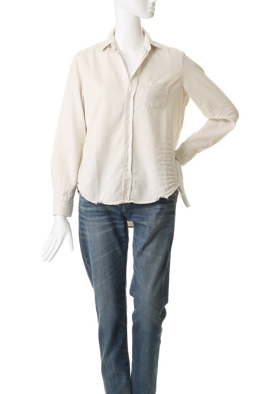 【フランク&アイリーン/Frank&Eileen】のEILEEN イタリアンフェイマスカラーデニム シャツ 人気、トレンドファッション・服の通販 founy(ファニー) 　ファッション　Fashion　レディースファッション　Fashion for Women　トップス・カットソー　Cut & Sew Tops　シャツ・ブラウス・オフィスカジュアル　Elegant Blouses & Button-Ups　コンパクト　Compact, Small Size　シンプル　Simple, Minimal　スリーブ　Sleeve, Long Sleeve / Short Sleeve　ダメージ　Distressed, Destroyed　デニム　Denim, Jeans Material　ポケット　Pocket, Pocket Detail　ロング　Long, Long-Length　定番　Standard, Basic Item　other-2|ID: prp329100004905080 ipo3291000000036718446