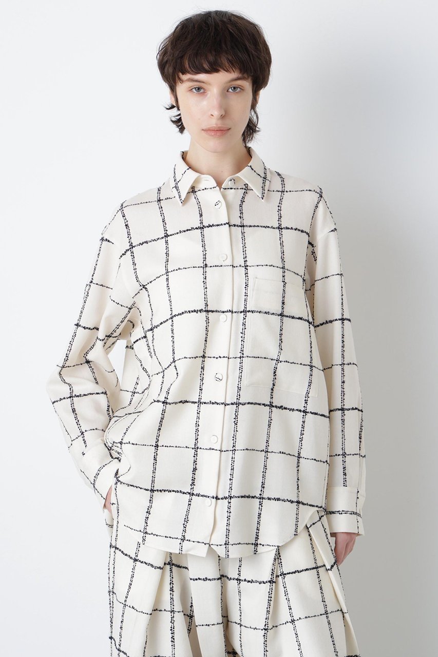 【ヒューエルミュージアム/hueLe Museum】の【hLM】ウールチェックブラウス 人気、トレンドファッション・服の通販 founy(ファニー) ファッション Fashion レディースファッション Fashion for Women トップス・カットソー Cut & Sew Tops シャツ・ブラウス・オフィスカジュアル Elegant Blouses & Button-Ups カーディガン Cardigan, Knitwear ジャケット Jacket, Outerwear スリーブ Sleeve, Long Sleeve / Short Sleeve チェック Check, Plaid, Tartan モダン Modern, Contemporary ロング Long, Long-Length エレガント 上品 Elegant other-1|ID: prp329100004905083 ipo3291000000036718471