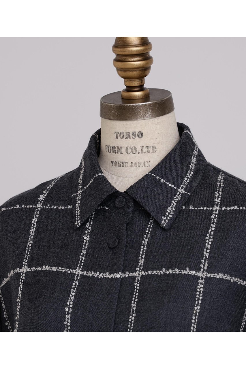 【ヒューエルミュージアム/hueLe Museum】の【hLM】ウールチェックブラウス 人気、トレンドファッション・服の通販 founy(ファニー) ファッション Fashion レディースファッション Fashion for Women トップス・カットソー Cut & Sew Tops シャツ・ブラウス・オフィスカジュアル Elegant Blouses & Button-Ups カーディガン Cardigan, Knitwear ジャケット Jacket, Outerwear スリーブ Sleeve, Long Sleeve / Short Sleeve チェック Check, Plaid, Tartan モダン Modern, Contemporary ロング Long, Long-Length エレガント 上品 Elegant other-2|ID: prp329100004905083 ipo3291000000036718474