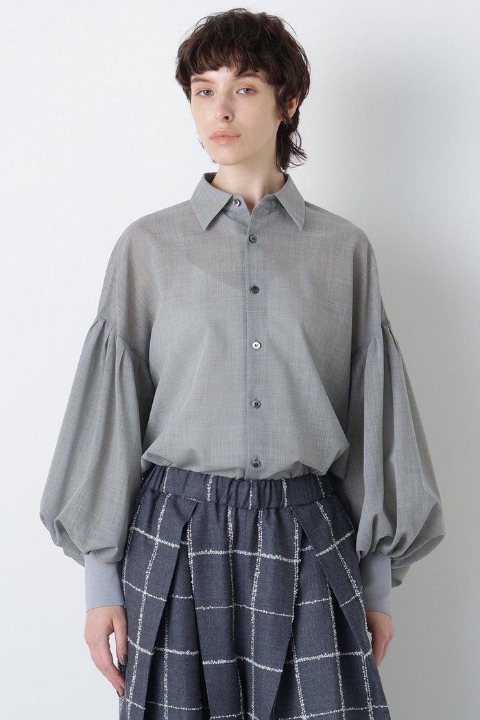 【ヒューエルミュージアム/hueLe Museum】の【STUMBLY】Sheer Volume Sleeve Shirt インテリア・キッズ・メンズ・レディースファッション・服の通販 founy(ファウニー) https://founy.com/ ファッション Fashion レディースファッション Fashion for Women トップス・カットソー Cut & Sew Tops シャツ・ブラウス・オフィスカジュアル Elegant Blouses & Button-Ups ボリューム袖・フリルスリーブブラウス Voluminous & Ruffle Sleeves / Puffy Sleeve Tops ギャザー Gathered, Ruffled スリーブ Sleeve, Long Sleeve / Short Sleeve ドロップ Drop Shoulder, Dropped Style ロング Long, Long-Length エレガント 上品 Elegant |ID: prp329100004905084 ipo3291000000036718478