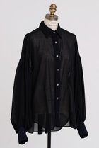 【ヒューエルミュージアム/hueLe Museum】の【STUMBLY】Sheer Volume Sleeve Shirt ネイビー|ID: prp329100004905084 ipo3291000000036718480
