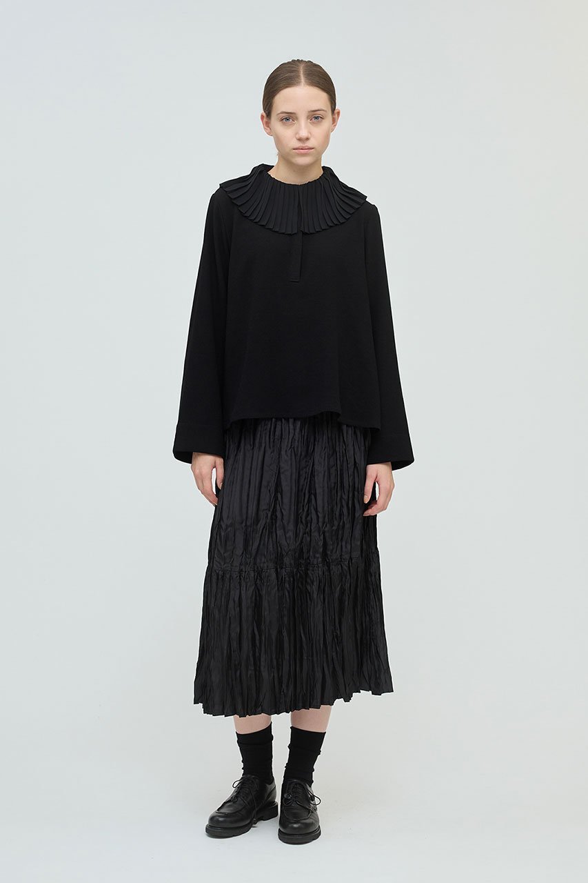 【ミズイロ インド/mizuiro ind】のプリーツカラーシャツプルオーバー 人気、トレンドファッション・服の通販 founy(ファニー) ファッション Fashion レディースファッション Fashion for Women トップス・カットソー Cut & Sew Tops シャツ・ブラウス・オフィスカジュアル Elegant Blouses & Button-Ups カジュアルプルオーバー・ニットトップス Pullovers & Knit Tops / Casual Pullovers おすすめ Recommended / Our Picks インナー Innerwear オケージョン Occasion Wear ショート Short, Short Length スウェット / スエット Sweatshirt, Sweatwear スリーブ Sleeve, Long Sleeve / Short Sleeve ドレープ Drape, Draping Fabric プリーツ Pleats, Pleated ボトム Bottoms, Lower Wear エレガント 上品 Elegant other-6|ID: prp329100004905086 ipo3291000000036718508