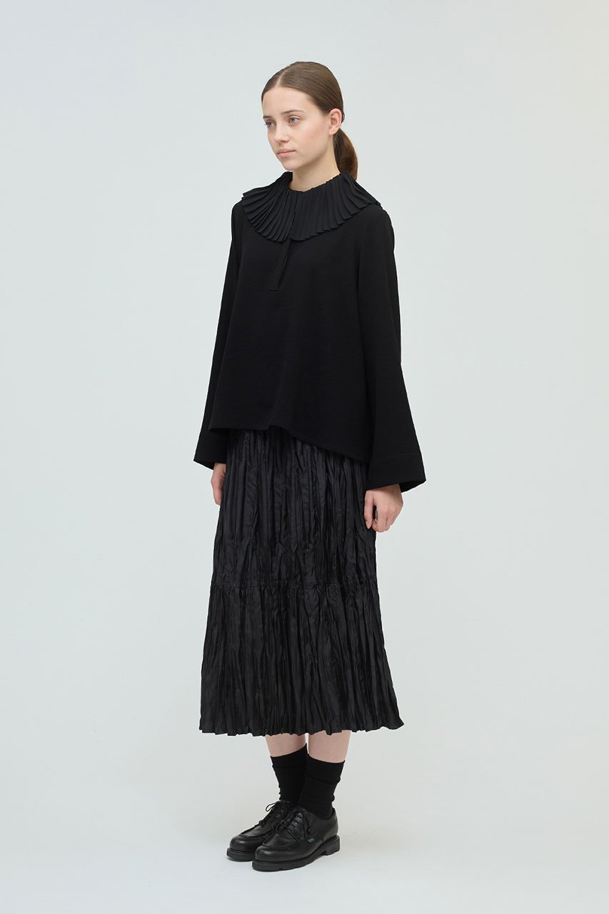 【ミズイロ インド/mizuiro ind】のプリーツカラーシャツプルオーバー 人気、トレンドファッション・服の通販 founy(ファニー) ファッション Fashion レディースファッション Fashion for Women トップス・カットソー Cut & Sew Tops シャツ・ブラウス・オフィスカジュアル Elegant Blouses & Button-Ups カジュアルプルオーバー・ニットトップス Pullovers & Knit Tops / Casual Pullovers おすすめ Recommended / Our Picks インナー Innerwear オケージョン Occasion Wear ショート Short, Short Length スウェット / スエット Sweatshirt, Sweatwear スリーブ Sleeve, Long Sleeve / Short Sleeve ドレープ Drape, Draping Fabric プリーツ Pleats, Pleated ボトム Bottoms, Lower Wear エレガント 上品 Elegant other-7|ID: prp329100004905086 ipo3291000000036718509