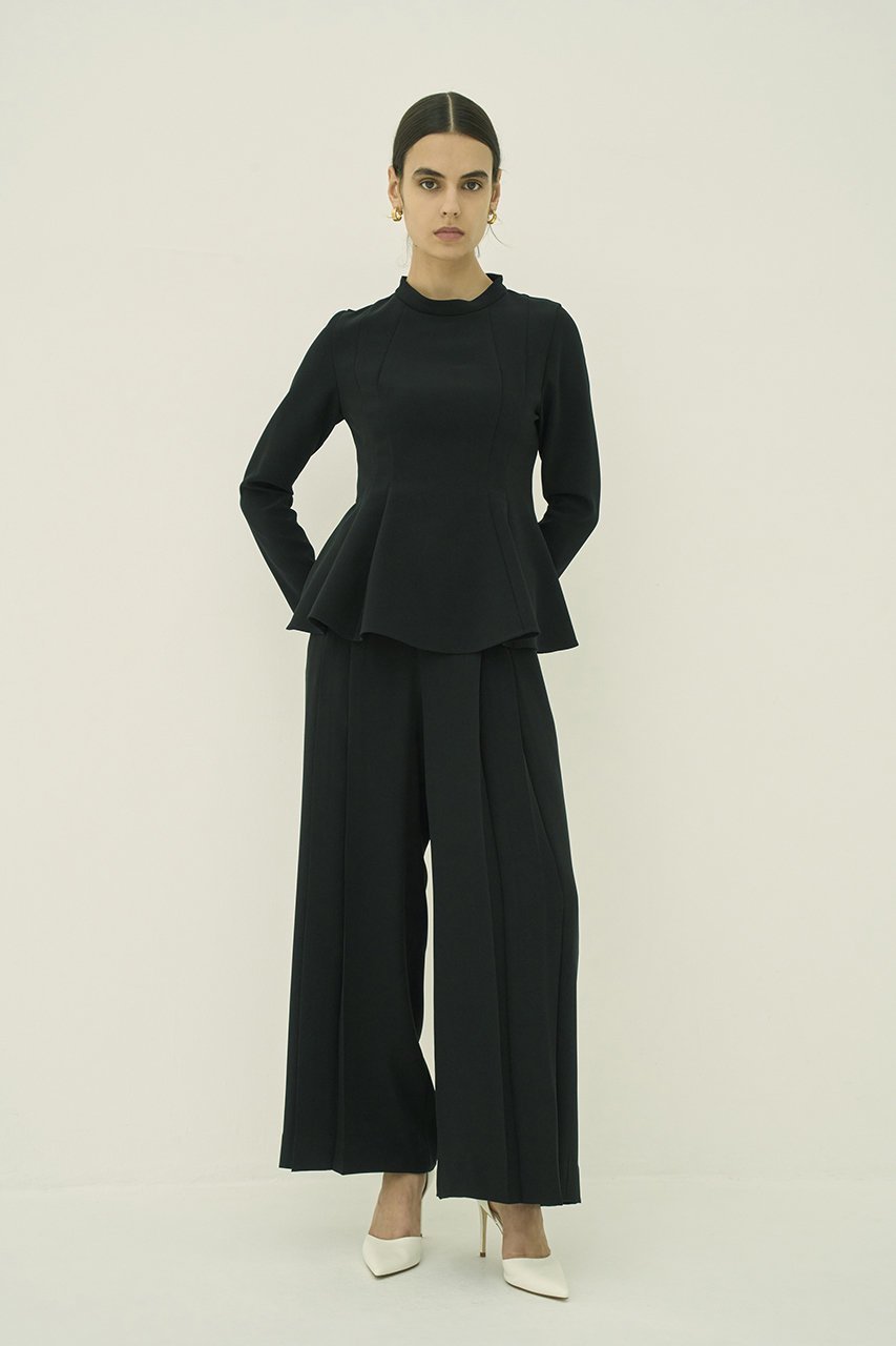 【エムダブリュー/MW】のトリアセテート(H)スタンドカラー フレア ブラウス 人気、トレンドファッション・服の通販 founy(ファニー) 　ファッション　Fashion　レディースファッション　Fashion for Women　トップス・カットソー　Cut & Sew Tops　シャツ・ブラウス・オフィスカジュアル　Elegant Blouses & Button-Ups　スタンド　Stand Collar, Upright Stand　ストレッチ　Stretch, Stretchy Fabric　スリーブ　Sleeve, Long Sleeve / Short Sleeve　フレア　Flare, Flared　モダン　Modern, Contemporary　ロング　Long, Long-Length　エレガント 上品　Elegant　other-6|ID: prp329100004905093 ipo3291000000036718558