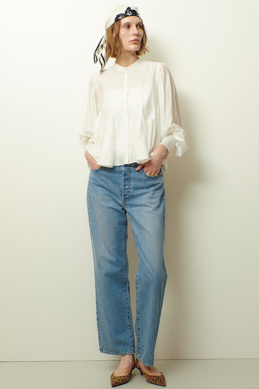 【アルアバイル/allureville】のヘムマチフレアブラウス 人気、トレンドファッション・服の通販 founy(ファニー) 　ファッション　Fashion　レディースファッション　Fashion for Women　トップス・カットソー　Cut & Sew Tops　シャツ・ブラウス・オフィスカジュアル　Elegant Blouses & Button-Ups　スリーブ　Sleeve, Long Sleeve / Short Sleeve　デニム　Denim, Jeans Material　フレア　Flare, Flared　ロング　Long, Long-Length　ビジネス 仕事 通勤　Business / Work / Commuting　other-4|ID: prp329100004905097 ipo3291000000036718591