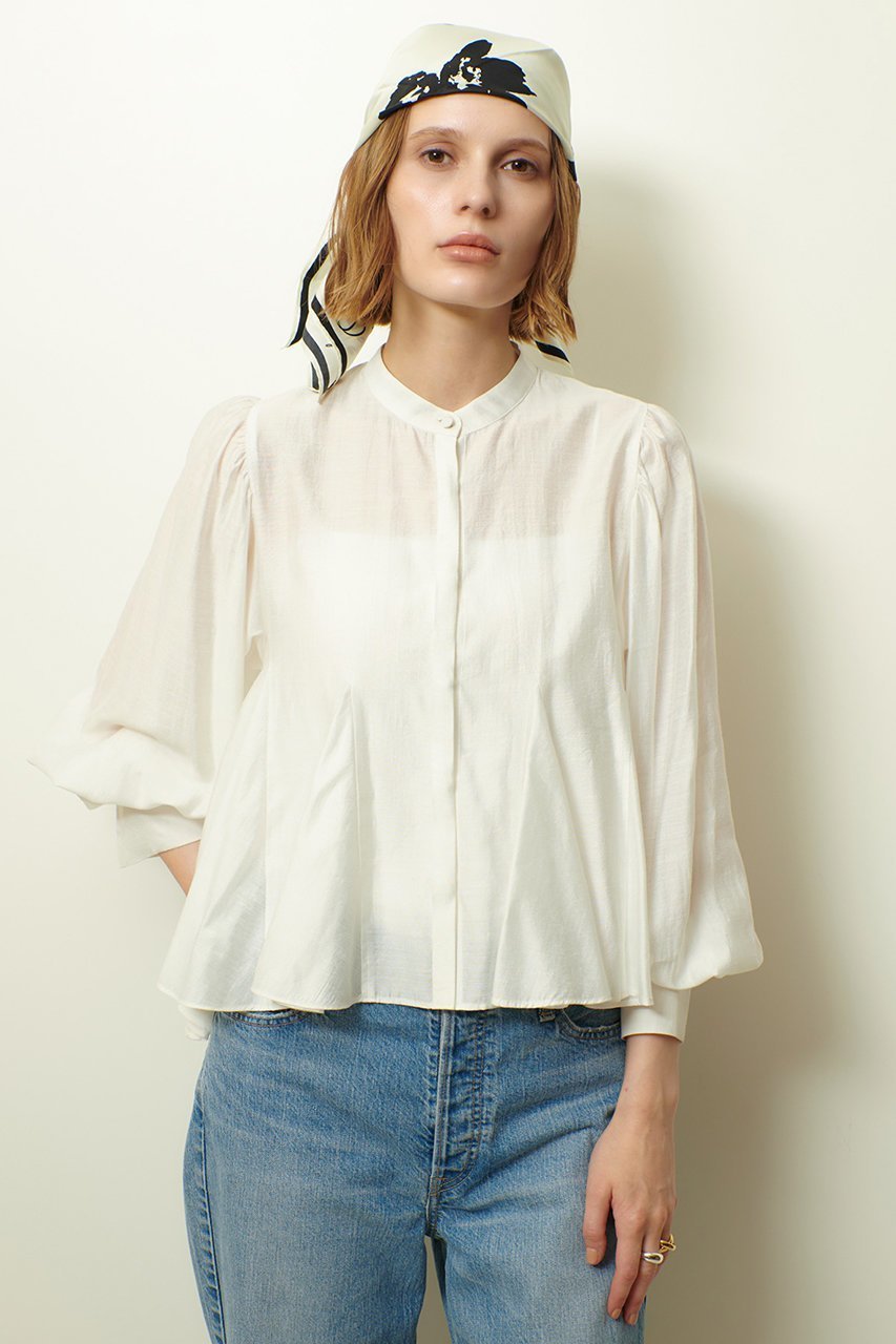 【アルアバイル/allureville】のヘムマチフレアブラウス 人気、トレンドファッション・服の通販 founy(ファニー) 　ファッション　Fashion　レディースファッション　Fashion for Women　トップス・カットソー　Cut & Sew Tops　シャツ・ブラウス・オフィスカジュアル　Elegant Blouses & Button-Ups　スリーブ　Sleeve, Long Sleeve / Short Sleeve　デニム　Denim, Jeans Material　フレア　Flare, Flared　ロング　Long, Long-Length　ビジネス 仕事 通勤　Business / Work / Commuting　other-8|ID: prp329100004905097 ipo3291000000036718595