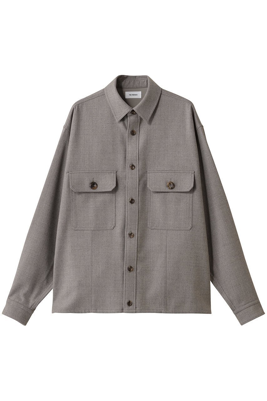 【ザ リラクス/THE RERACS】のCPOショートシャツ インテリア・キッズ・メンズ・レディースファッション・服の通販 founy(ファニー) 　ファッション　Fashion　レディースファッション　Fashion for Women　トップス・カットソー　Cut & Sew Tops　シャツ・ブラウス・オフィスカジュアル　Elegant Blouses & Button-Ups　ショート　Short, Short Length　スリーブ　Sleeve, Long Sleeve / Short Sleeve　フラップ　Flap, Flap Pocket　ポケット　Pocket, Pocket Detail　モダン　Modern, Contemporary　モチーフ　Motif, Design Theme　ロング　Long, Long-Length　今季　This Season, Current Season　グレージュ|ID: prp329100004905098 ipo3291000000036718598