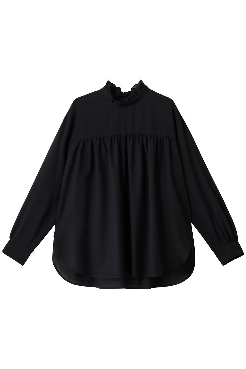 【デパリエ/DEPAREILLE】のウールビエラボウブラウス インテリア・キッズ・メンズ・レディースファッション・服の通販 founy(ファニー) 　ファッション　Fashion　レディースファッション　Fashion for Women　トップス・カットソー　Cut & Sew Tops　シャツ・ブラウス・オフィスカジュアル　Elegant Blouses & Button-Ups　ギャザー　Gathered, Ruffled　スリット　Slit, Slit Detail　スリーブ　Sleeve, Long Sleeve / Short Sleeve　ダウン　Down, Puffer　デニム　Denim, Jeans Material　トレンド　Trend, Trending Now　フリル　Frill, Ruffle　ヘムライン　Hemline, Bottom Cut　ロング　Long, Long-Length　ネイビー|ID: prp329100004905113 ipo3291000000036718724