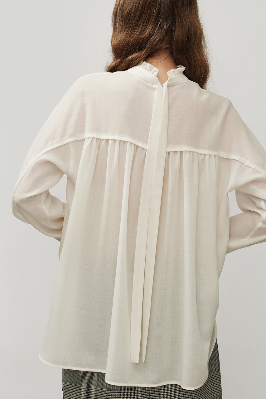 【デパリエ/DEPAREILLE】のウールビエラボウブラウス 人気、トレンドファッション・服の通販 founy(ファニー) 　ファッション　Fashion　レディースファッション　Fashion for Women　トップス・カットソー　Cut & Sew Tops　シャツ・ブラウス・オフィスカジュアル　Elegant Blouses & Button-Ups　ギャザー　Gathered, Ruffled　スリット　Slit, Slit Detail　スリーブ　Sleeve, Long Sleeve / Short Sleeve　ダウン　Down, Puffer　デニム　Denim, Jeans Material　トレンド　Trend, Trending Now　フリル　Frill, Ruffle　ヘムライン　Hemline, Bottom Cut　ロング　Long, Long-Length　other-6|ID: prp329100004905113 ipo3291000000036898346
