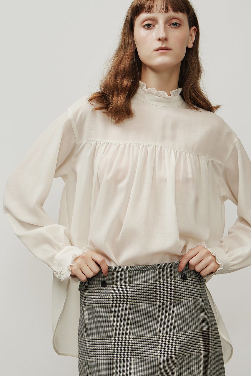 【デパリエ/DEPAREILLE】のウールビエラボウブラウス 人気、トレンドファッション・服の通販 founy(ファニー) 　ファッション　Fashion　レディースファッション　Fashion for Women　トップス・カットソー　Cut & Sew Tops　シャツ・ブラウス・オフィスカジュアル　Elegant Blouses & Button-Ups　ギャザー　Gathered, Ruffled　スリット　Slit, Slit Detail　スリーブ　Sleeve, Long Sleeve / Short Sleeve　ダウン　Down, Puffer　デニム　Denim, Jeans Material　トレンド　Trend, Trending Now　フリル　Frill, Ruffle　ヘムライン　Hemline, Bottom Cut　ロング　Long, Long-Length　other-7|ID: prp329100004905113 ipo3291000000036898347