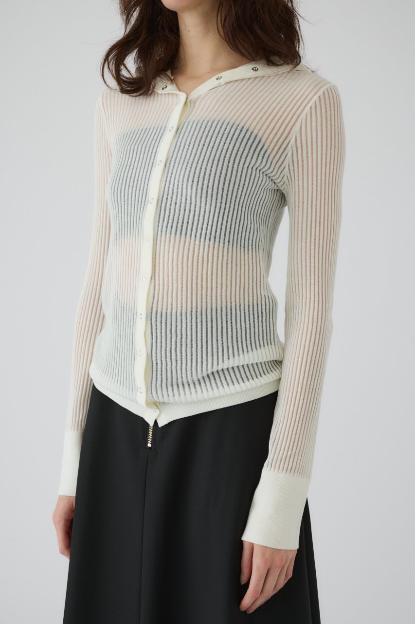 【リムアーク/RIM.ARK】のSheer ribbed hoodie/フーディ 人気、トレンドファッション・服の通販 founy(ファニー) 　ファッション　Fashion　レディースファッション　Fashion for Women　トップス・カットソー　Cut & Sew Tops　シャツ・ブラウス・オフィスカジュアル　Elegant Blouses & Button-Ups　インナー　Innerwear　シアー　Sheer, See-Through　スリーブ　Sleeve, Long Sleeve / Short Sleeve　ロング　Long, Long-Length　羽織　Haori, Light Jacket　other-2|ID: prp329100004905164 ipo3291000000036826169