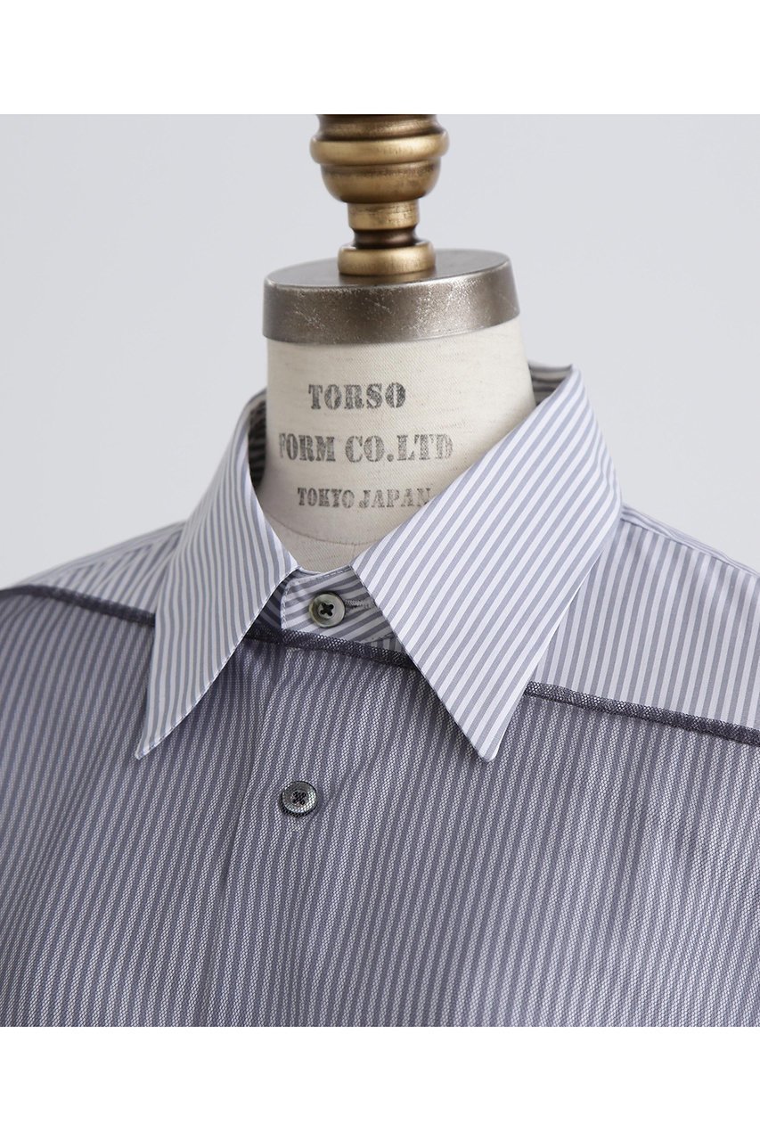 【ヒューエルミュージアム/hueLe Museum】の【STUMBLY】Sheer Organdy Combi Shirts 人気、トレンドファッション・服の通販 founy(ファニー) 　ファッション　Fashion　レディースファッション　Fashion for Women　トップス・カットソー　Cut & Sew Tops　シャツ・ブラウス・オフィスカジュアル　Elegant Blouses & Button-Ups　スピンドル　Spindle, Drawcord　スリーブ　Sleeve, Long Sleeve / Short Sleeve　チュール　Tulip, Tulip Motif　ドレス　Dress, One-Piece　マニッシュ　Mannish, Boyish　メンズ　Men's, Menswear　ロング　Long, Long-Length　other-2|ID: prp329100004905192 ipo3291000000036719431