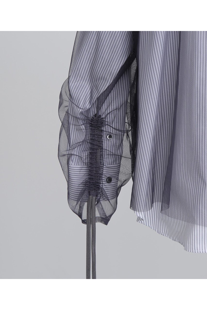 【ヒューエルミュージアム/hueLe Museum】の【STUMBLY】Sheer Organdy Combi Shirts 人気、トレンドファッション・服の通販 founy(ファニー) 　ファッション　Fashion　レディースファッション　Fashion for Women　トップス・カットソー　Cut & Sew Tops　シャツ・ブラウス・オフィスカジュアル　Elegant Blouses & Button-Ups　スピンドル　Spindle, Drawcord　スリーブ　Sleeve, Long Sleeve / Short Sleeve　チュール　Tulip, Tulip Motif　ドレス　Dress, One-Piece　マニッシュ　Mannish, Boyish　メンズ　Men's, Menswear　ロング　Long, Long-Length　other-4|ID: prp329100004905192 ipo3291000000036719433