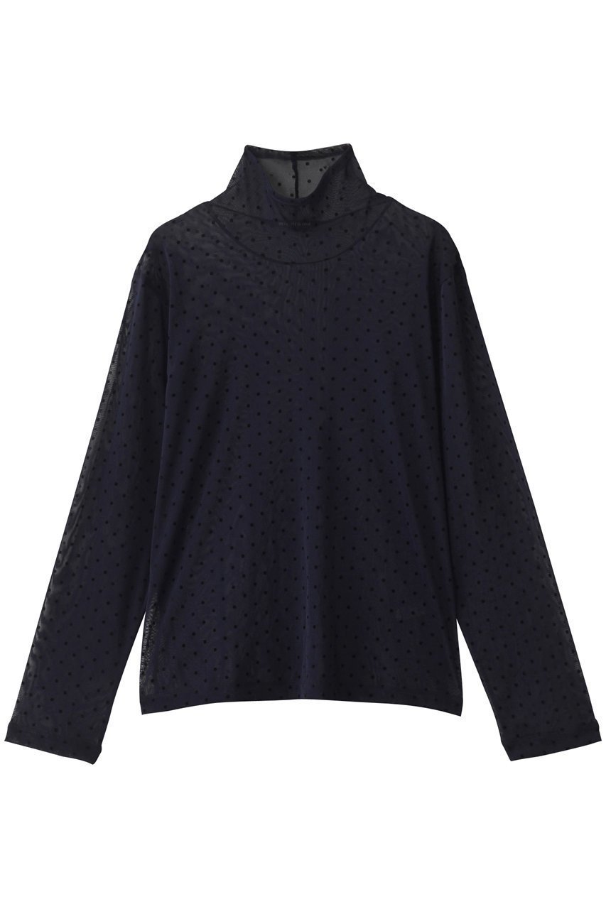【ミズイロ インド/mizuiro ind】のメッシュドットハイネックプルオーバー インテリア・キッズ・メンズ・レディースファッション・服の通販 founy(ファニー) 　ファッション　Fashion　レディースファッション　Fashion for Women　トップス・カットソー　Cut & Sew Tops　シャツ・ブラウス・オフィスカジュアル　Elegant Blouses & Button-Ups　カジュアルプルオーバー・ニットトップス　Pullovers & Knit Tops / Casual Pullovers　インナー　Innerwear　キャミソール　Camisole, Spaghetti Strap Top　シンプル　Simple, Minimal　スウェット / スエット　Sweatshirt, Sweatwear　スリーブ　Sleeve, Long Sleeve / Short Sleeve　タンク　Tank Top, Sleeveless Top　ドット　Polka Dot, Dot Pattern　ハイネック　High Neck, Mock Neck　フェミニン　Feminine, Girly　メッシュ　Mesh, Net Fabric　ロング　Long, Long-Length　エレガント 上品　Elegant　navy|ID: prp329100004905200 ipo3291000000036719493