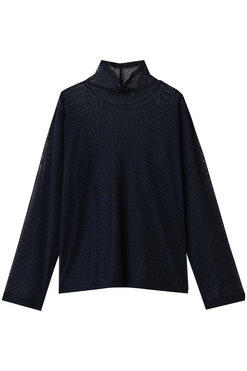 【ミズイロ インド/mizuiro ind】のメッシュドットハイネックプルオーバー インテリア・キッズ・メンズ・レディースファッション・服の通販 founy(ファニー) 　ファッション　Fashion　レディースファッション　Fashion for Women　トップス・カットソー　Cut & Sew Tops　シャツ・ブラウス・オフィスカジュアル　Elegant Blouses & Button-Ups　カジュアルプルオーバー・ニットトップス　Pullovers & Knit Tops / Casual Pullovers　インナー　Innerwear　キャミソール　Camisole, Spaghetti Strap Top　シンプル　Simple, Minimal　スウェット / スエット　Sweatshirt, Sweatwear　スリーブ　Sleeve, Long Sleeve / Short Sleeve　タンク　Tank Top, Sleeveless Top　ドット　Polka Dot, Dot Pattern　ハイネック　High Neck, Mock Neck　フェミニン　Feminine, Girly　メッシュ　Mesh, Net Fabric　ロング　Long, Long-Length　エレガント 上品　Elegant　navyB|ID: prp329100004905200 ipo3291000000036719495