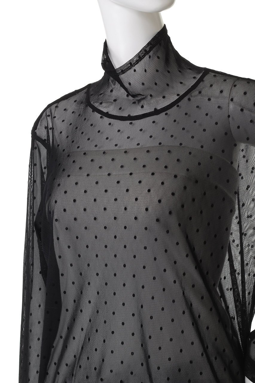 【ミズイロ インド/mizuiro ind】のメッシュドットハイネックプルオーバー 人気、トレンドファッション・服の通販 founy(ファニー) 　ファッション　Fashion　レディースファッション　Fashion for Women　トップス・カットソー　Cut & Sew Tops　シャツ・ブラウス・オフィスカジュアル　Elegant Blouses & Button-Ups　カジュアルプルオーバー・ニットトップス　Pullovers & Knit Tops / Casual Pullovers　インナー　Innerwear　キャミソール　Camisole, Spaghetti Strap Top　シンプル　Simple, Minimal　スウェット / スエット　Sweatshirt, Sweatwear　スリーブ　Sleeve, Long Sleeve / Short Sleeve　タンク　Tank Top, Sleeveless Top　ドット　Polka Dot, Dot Pattern　ハイネック　High Neck, Mock Neck　フェミニン　Feminine, Girly　メッシュ　Mesh, Net Fabric　ロング　Long, Long-Length　エレガント 上品　Elegant　other-5|ID: prp329100004905200 ipo3291000000036747413