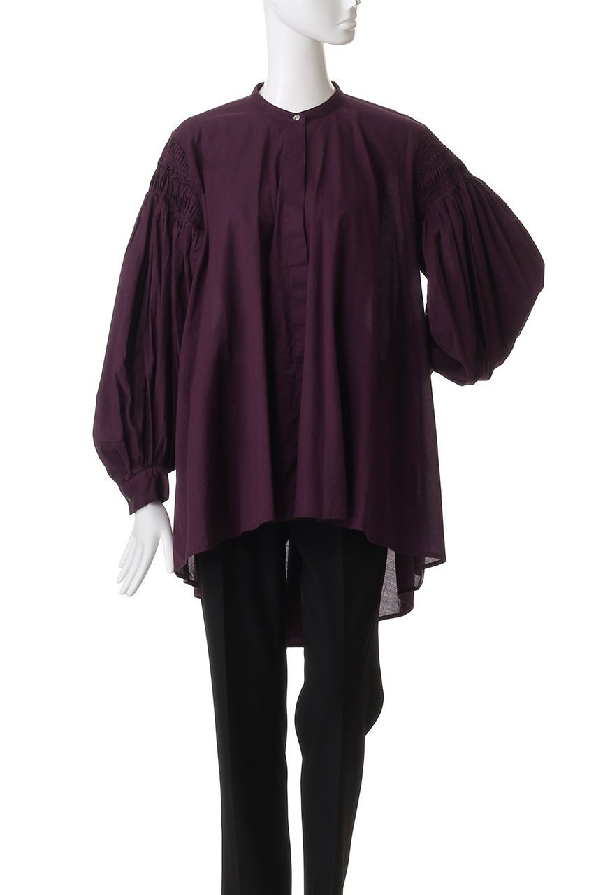 【ミズイロ インド/mizuiro ind】のピンタックパフスリーブシャツ 人気、トレンドファッション・服の通販 founy(ファニー) 　ファッション　Fashion　レディースファッション　Fashion for Women　トップス・カットソー　Cut & Sew Tops　シャツ・ブラウス・オフィスカジュアル　Elegant Blouses & Button-Ups　スリーブ　Sleeve, Long Sleeve / Short Sleeve　フェミニン　Feminine, Girly　ロング　Long, Long-Length　エレガント 上品　Elegant　other-2|ID: prp329100004905201 ipo3291000000036719509