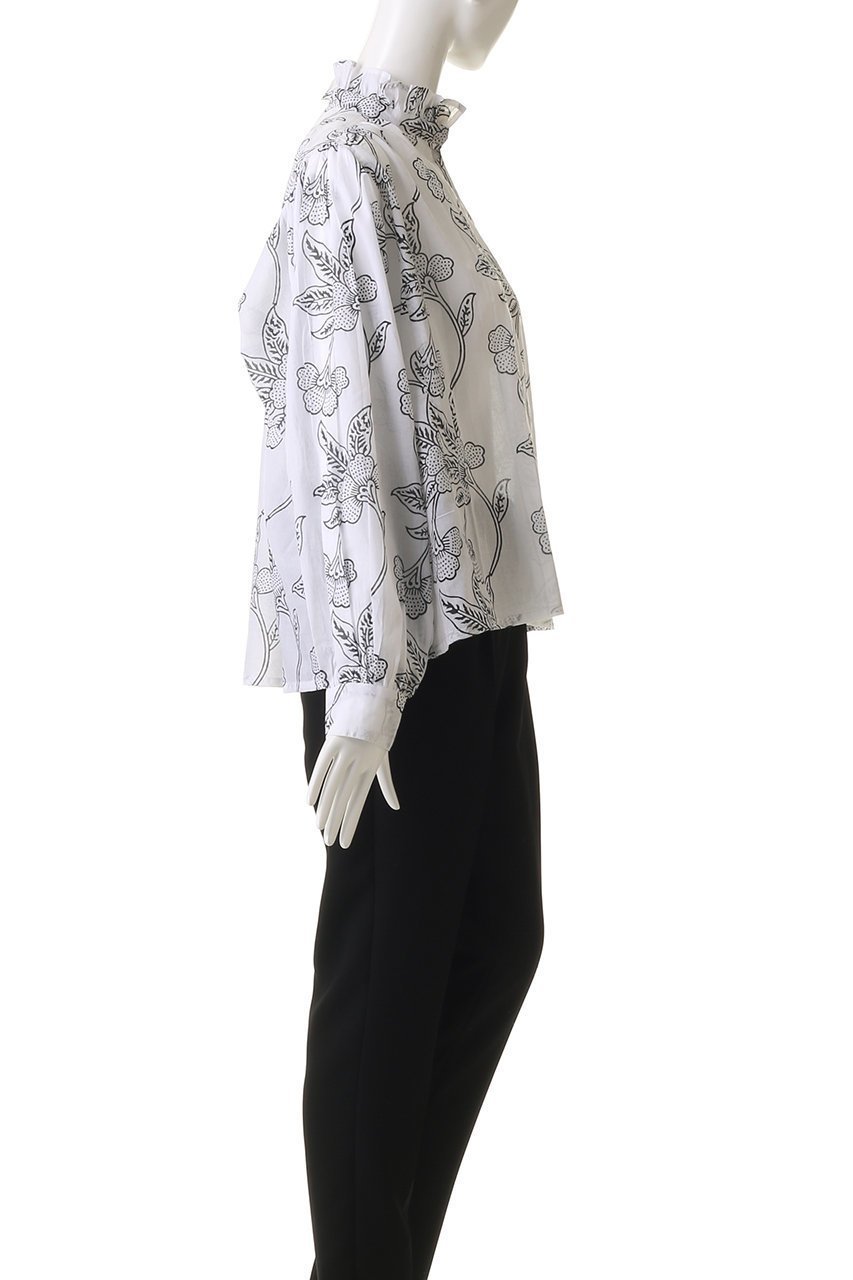 【エスゼット ブロックプリント/SZ Blockprints】のKALI TOP ORCHID フリルスタンドカラーシャツ 人気、トレンドファッション・服の通販 founy(ファニー) 　ファッション　Fashion　レディースファッション　Fashion for Women　トップス・カットソー　Cut & Sew Tops　シャツ・ブラウス・オフィスカジュアル　Elegant Blouses & Button-Ups　スタンド　Stand Collar, Upright Stand　スリーブ　Sleeve, Long Sleeve / Short Sleeve　フリル　Frill, Ruffle　プリント　Print, Printed Pattern　ボトム　Bottoms, Lower Wear　リゾート　Resort, Vacation Style　ロング　Long, Long-Length　エレガント 上品　Elegant　other-3|ID: prp329100004905232 ipo3291000000036719775